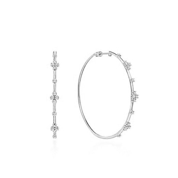 Quatrefoil Classic Diamond Hoops 1.5  Dia Discount