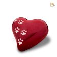 P637L   Large Heart Pet Urn Pearl Red & Bru Pewter Supply