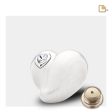 K1003   LoveHeart Keepsake Urn Pearl White & Pol Silver w Crystal Online now