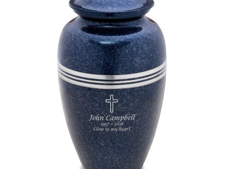 A212   Classic Standard Adult Urn Speckled Indigo & Bru Pewter Online now