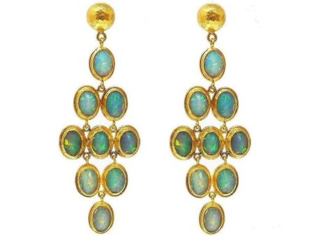 Ara 24k Gold Opal Statement Earrings Discount