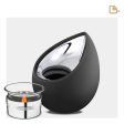 T583   Drop Tealight Urn Black & Pol Silver Sale