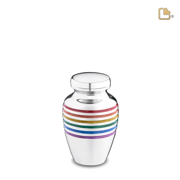 K222   Pride Rainbow Keepsake Urn Pol Silver Cheap