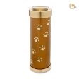 T657   Tall Pet Tealight Urn Bronze & Bru Gold Fashion