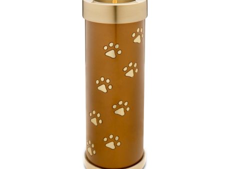 T657   Tall Pet Tealight Urn Bronze & Bru Gold Fashion