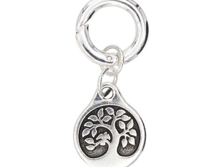 Bird in a Tree Charm in Silver For Discount