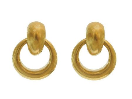 Medium Round Doorknocker Clip Earrings For Cheap