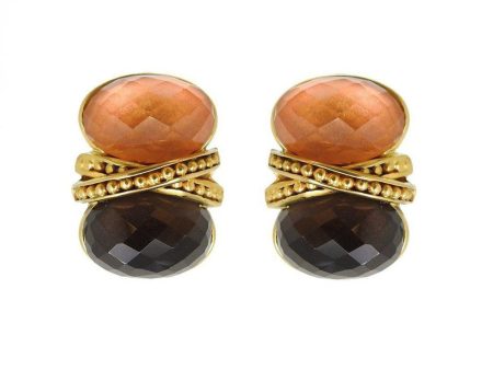 Two Stones Criss Cross Clip Earrings Hot on Sale