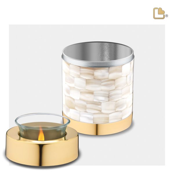 T230   Mother of Pearl Tealight Urn Pol Gold Online Sale