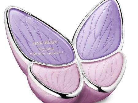 A1040   Wings of Hope Standard Adult Urn Pearl Lavender & Pol Silver Cheap