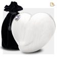 A1003   LoveHeart Standard Adult Urn Pearl White & Pol Silver w Crystal on Sale