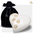 P638L   Large Heart Pet Urn Pearl White & Bru Gold Online