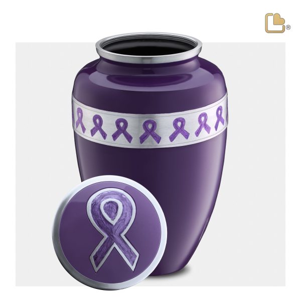 A901   Awareness Standard Adult Urn Purple & Bru Pewter Hot on Sale