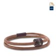 TB-BE-BL3-S   Memento Bracelet (S)  Smooth Leather Black Ashes Bead Cognac Online now