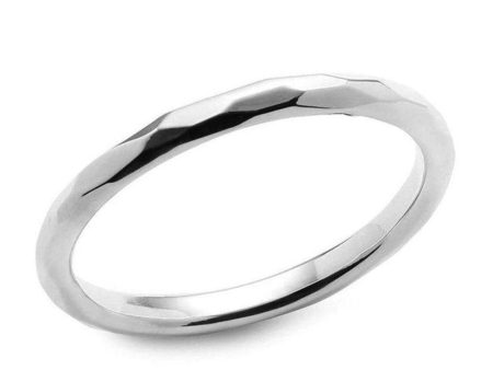 Thin faceted bangle in sterling silver For Discount