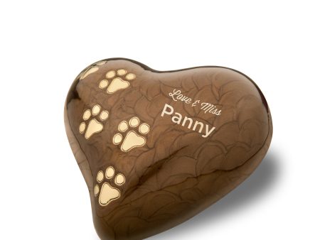 P639L   Large Heart Pet Urn Pearl Bronze & Bru Gold Hot on Sale