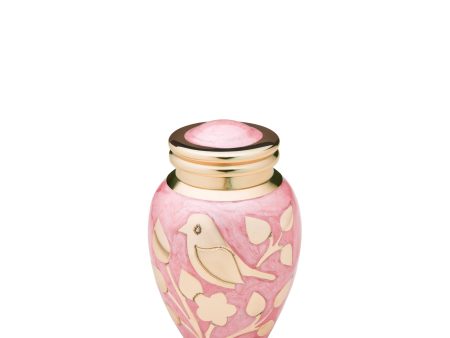 K281   BlessingBirds Keepsake Urn Pearl Pink & Pol Gold Online