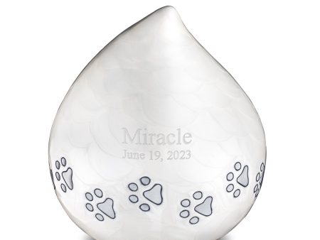 P635L   LoveDrop Large Pet Urn Pearl White & Bru Pewter Discount