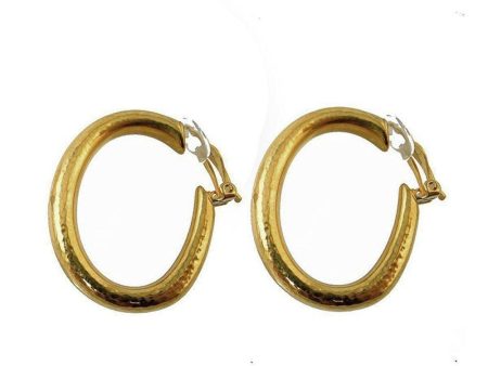 Gold Oval Hoop Clip Earrings Online