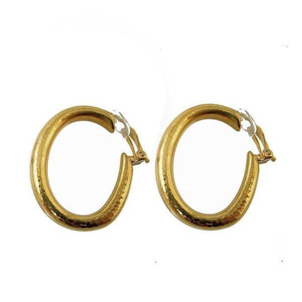 Gold Oval Hoop Clip Earrings Online