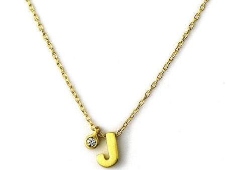 18k Yellow Gold  Initial Tag Necklace For Sale