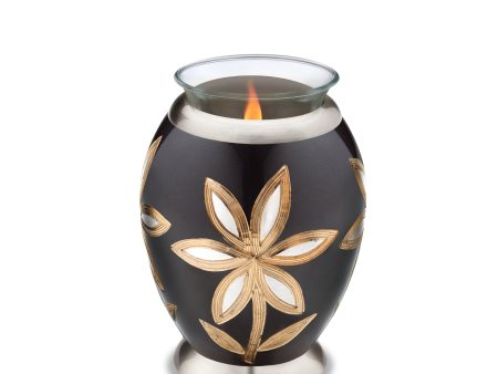 T503   Majestic Lilies Tealight Urn Midnight & Bru Pewter Sale