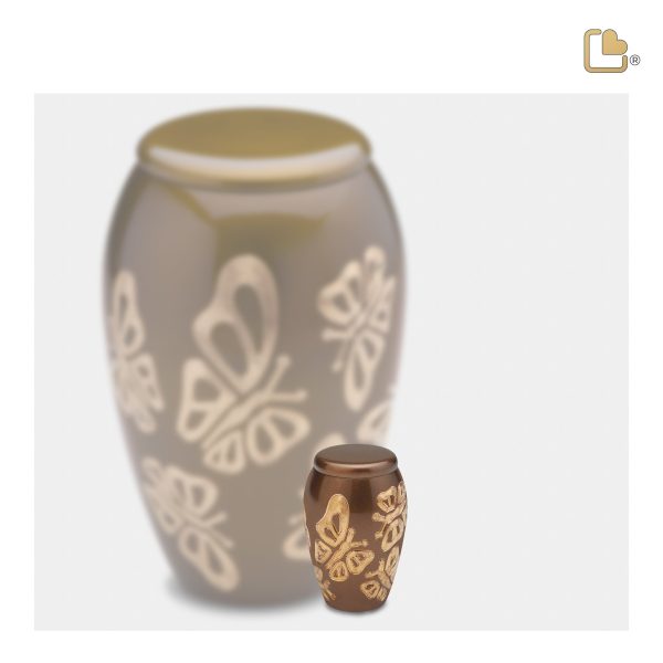 K500   Majestic Butterflies Keepsake Urn Bronze & Bru Gold Sale