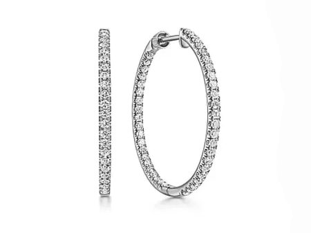 1 inch Inside Out Diamond Hoops Fashion