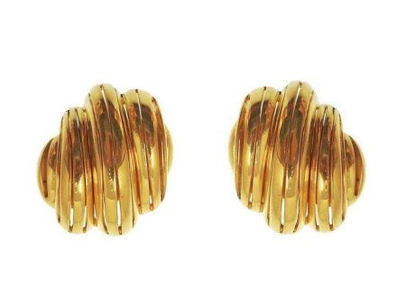 Gold Button Clip Earring Online Hot Sale