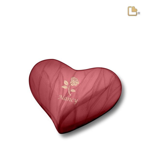 H680   Heart Keepsake Urn Pearl Crimson For Sale