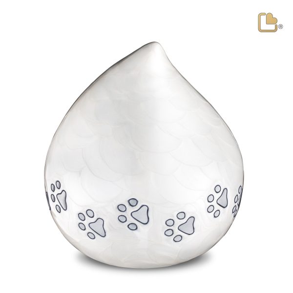 P635L   LoveDrop Large Pet Urn Pearl White & Bru Pewter Discount