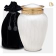 A290   Blessing Standard Adult Urn Pearl White & Bru Gold Supply