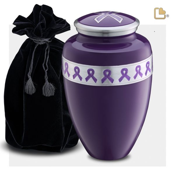 A901   Awareness Standard Adult Urn Purple & Bru Pewter Hot on Sale