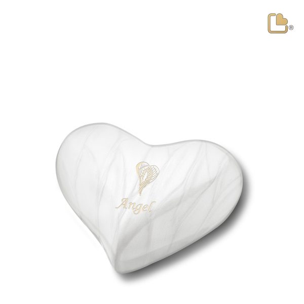 H669   Heart Child Urn Pearl White Hot on Sale