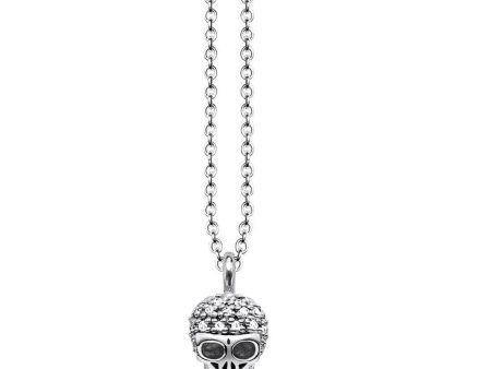 Small Skull Diamond Necklace For Sale