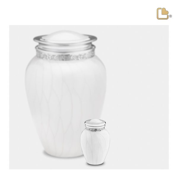 K297   Blessing Keepsake Urn Pearl White & Pol Silver Online