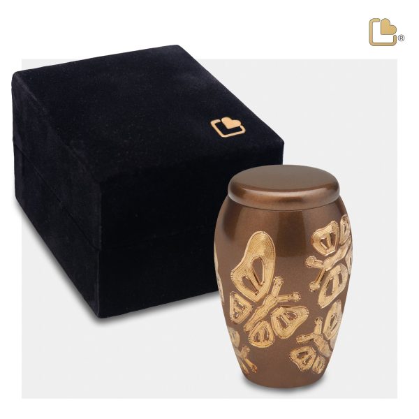 K500   Majestic Butterflies Keepsake Urn Bronze & Bru Gold Sale