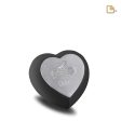 H583   Drop Heart Keepsake Urn Black & Bru Pewter Online now