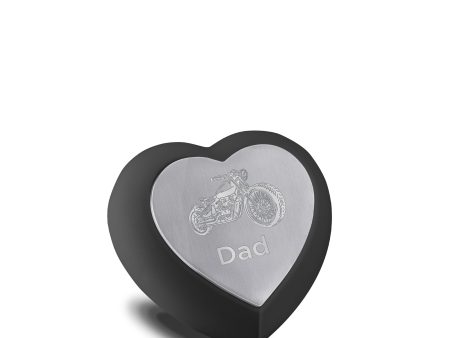 H583   Drop Heart Keepsake Urn Black & Bru Pewter Online now