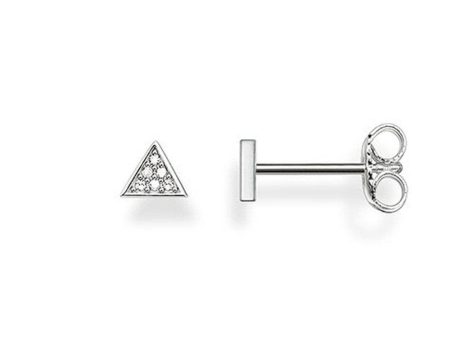 Silver Studs Triangle With Diamonds Hot on Sale