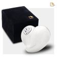 K1003   LoveHeart Keepsake Urn Pearl White & Pol Silver w Crystal Online now