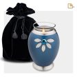 T271   Nirvana Azure Tealight Urn Blue & Bru Pewter w Crystal Online Sale