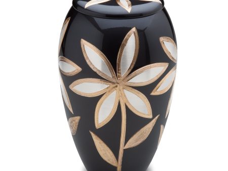 A503   Majestic Lilies Standard Adult Urn Midnight & Bru Pewter Online