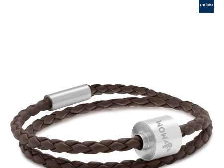 TB-BB2-M   Memento Bracelet (M)  Braided Leather Brushed Ashes Bead Brown Online Hot Sale