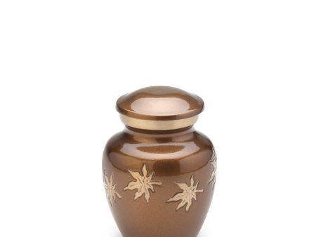 K573   Divine Autumn Leaves Keepsake Urn Bronze & Bru Gold Online Sale