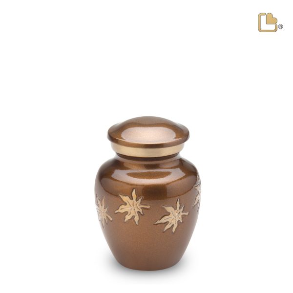 K573   Divine Autumn Leaves Keepsake Urn Bronze & Bru Gold Online Sale