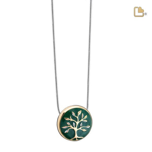 PD1470   Tree of Love Ashes Pendant Pearl Green & Pol Gold Vermeil Online