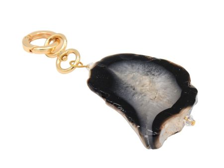 Black Agate Pendant with Gold Hardware Online