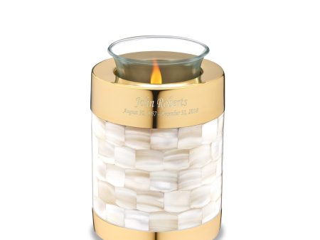 T230   Mother of Pearl Tealight Urn Pol Gold Online Sale