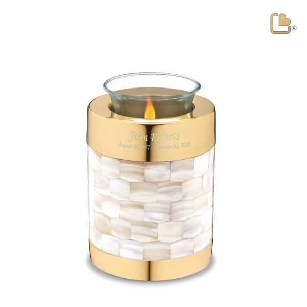 T230   Mother of Pearl Tealight Urn Pol Gold Online Sale